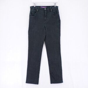 Gloria Vanderbilt Amanda‎ Black Denim Jeans High Rise -8 Long- 30 / 32